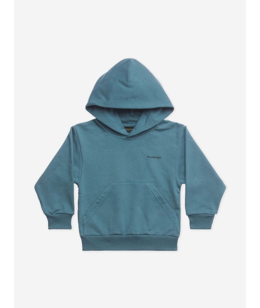 Balenciaga Kids Logo Hoodie in Teal de l' environnement