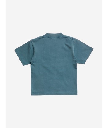 Balenciaga Kids Logo T-Shirt in Teal des créatures d'habitude