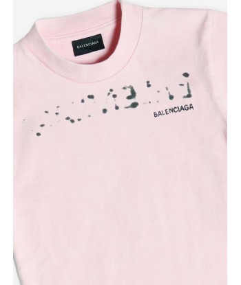 Balenciaga Kids Logo T-Shirt in Pink Venez acheter