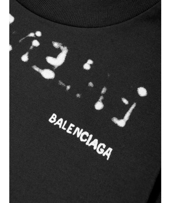 Balenciaga Kids Logo T-Shirt in Black Découvrez la collection