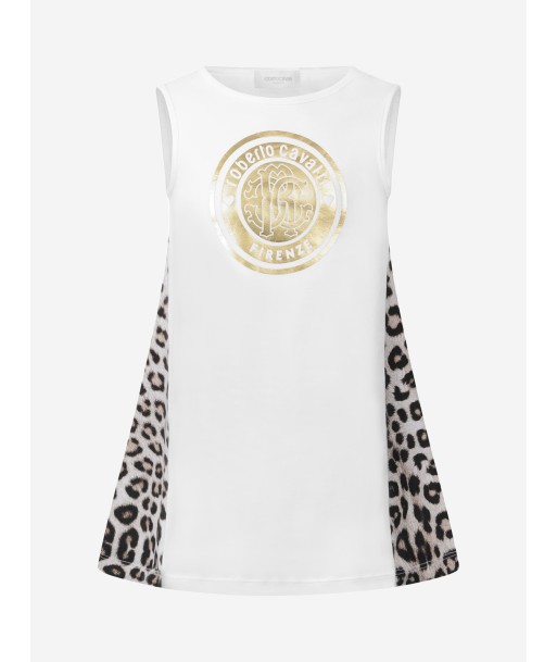 Roberto Cavalli Girls Dress - & Leopard Print Cotton Jersey Dress paiement sécurisé