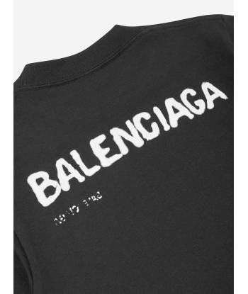 Balenciaga Kids Logo T-Shirt in Black Découvrez la collection