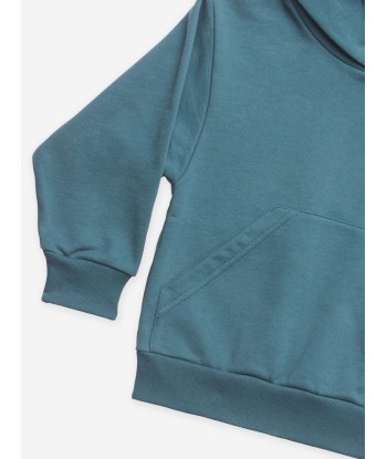 Balenciaga Kids Logo Hoodie in Teal de l' environnement