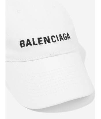 Balenciaga Kids Logo Cap in White sélection de produits