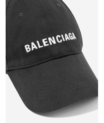 Balenciaga Kids Logo Cap in Black est présent 