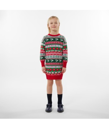 KENZO Girls Seasonal Knitted Dress in Red france