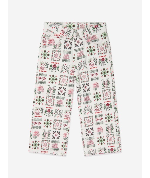 KENZO Girls  Seasonal Print Trousers in Ivory Véritable concentré