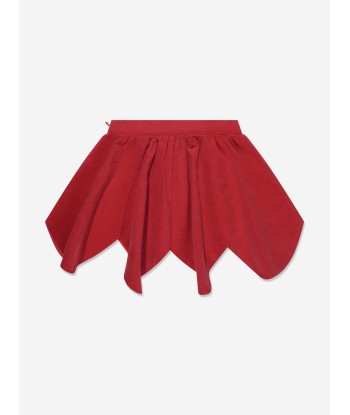 KENZO Girls Palatine Velvet Skirt in Red la colonne vertébrale