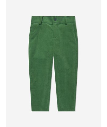 KENZO Boys Velvet Trousers in Green 50% de réduction en Octobre 2024