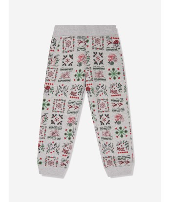 KENZO Boys Seasonal Print Joggers in Grey de votre