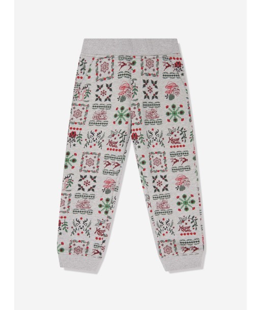 KENZO Boys Seasonal Print Joggers in Grey de votre