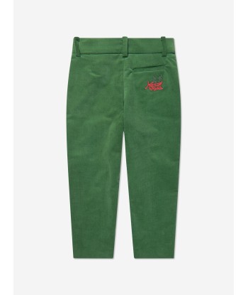 KENZO Boys Velvet Trousers in Green 50% de réduction en Octobre 2024