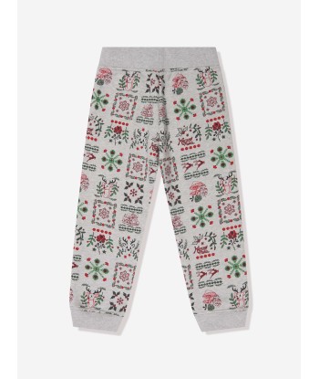 KENZO Boys Seasonal Print Joggers in Grey de votre