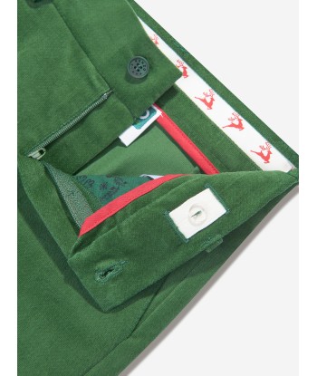 KENZO Boys Velvet Trousers in Green 50% de réduction en Octobre 2024