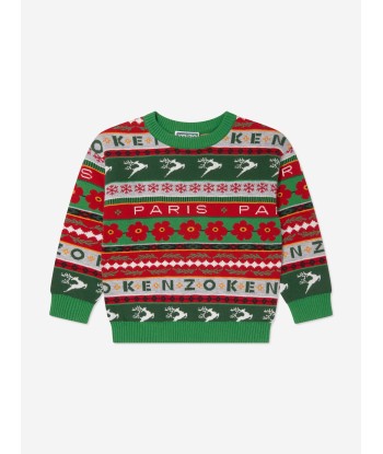 KENZO Kids Seasonal Knitted Jumper in Green 2 - 3 jours ouvrés.