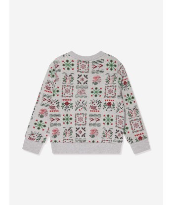 KENZO Boys Seasonal Print Sweatshirt in Grey 50-70% off 