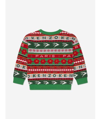 KENZO Kids Seasonal Knitted Jumper in Green 2 - 3 jours ouvrés.