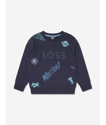 BOSS Boys Logo Sweatshirt in Navy Le MVP de beaucoup