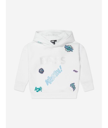 BOSS Girls Logo Hoodie in White du meilleur 