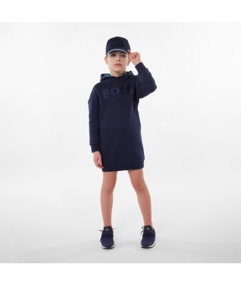 BOSS Girls Hooded Sweater Dress in Navy Faites des économies