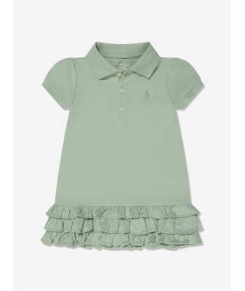 Ralph Lauren Baby Girls Ruffle Dress in Green Véritable concentré