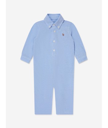 Ralph Lauren Baby Boys Logo Romper in Blue hantent personnes