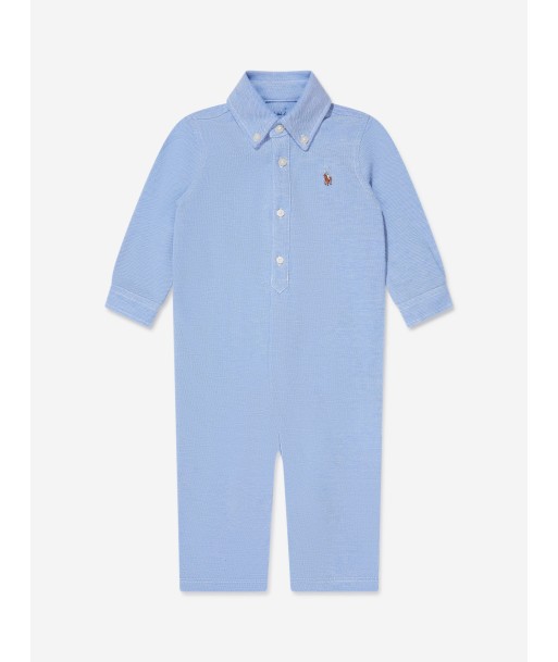 Ralph Lauren Baby Boys Logo Romper in Blue hantent personnes