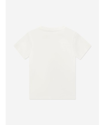 Versace Girls Glitter Medusa Logo T-Shirt in White est présent 