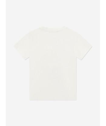 Versace Girls Glitter Logo T-Shirt in White en ligne