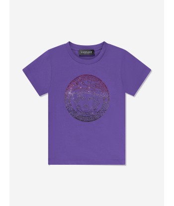 Versace Girls Medusa Logo T-Shirt in Purple 2 - 3 jours ouvrés.