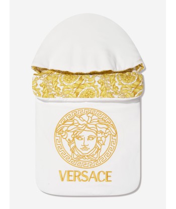 Versace Baby Barocco Logo Nest in White hantent personnes