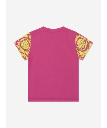 Versace Girls Barocco Logo T-Shirt in Pink À commander