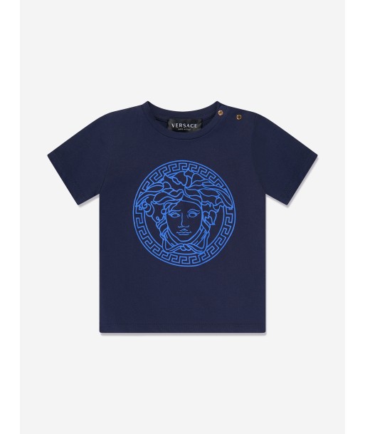 Versace Baby Medusa Logo T-Shirt in Navy Venez découvrir notre 