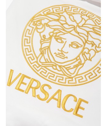 Versace Baby Barocco Logo Nest in White hantent personnes