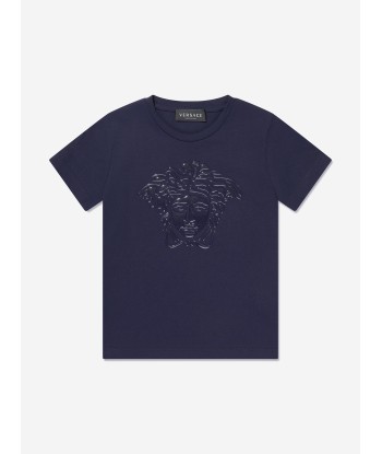 Versace Boys Medusa Logo T-Shirt in Navy shop