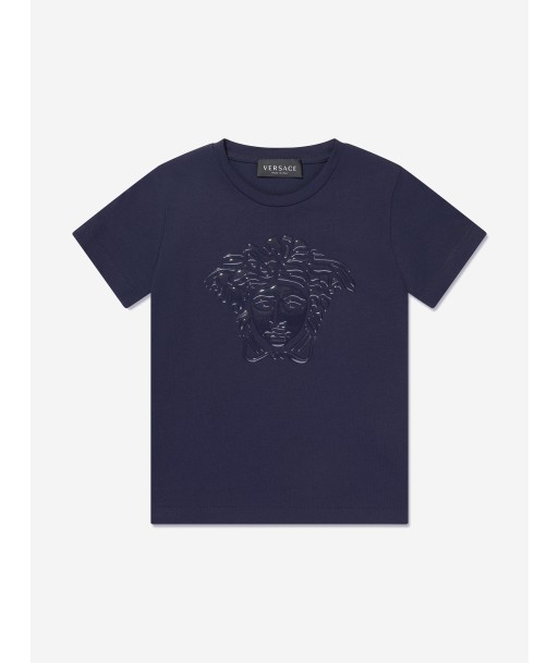 Versace Boys Medusa Logo T-Shirt in Navy shop