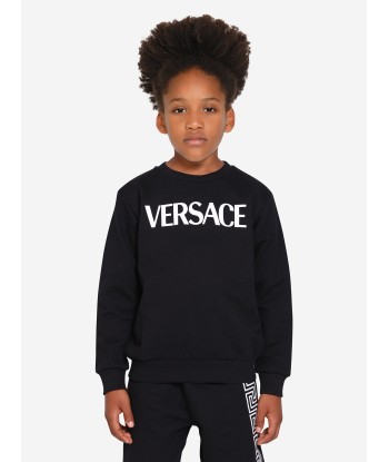 Versace Boys Logo Sweatshirt in Black offre 