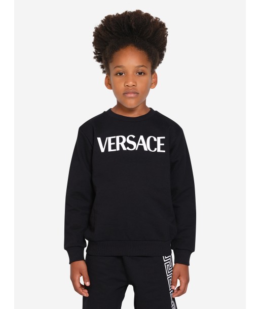 Versace Boys Logo Sweatshirt in Black offre 