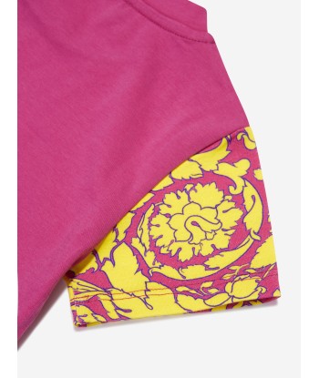 Versace Girls Barocco Logo T-Shirt in Pink À commander