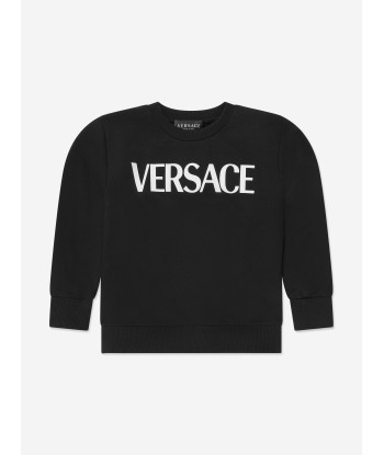 Versace Boys Logo Sweatshirt in Black offre 