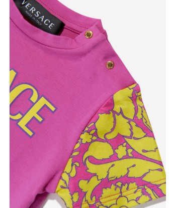 Versace Baby Girls Barocco Logo T-Shirt in Pink vous aussi creer 