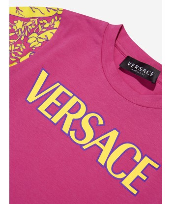 Versace Girls Barocco Logo T-Shirt in Pink À commander