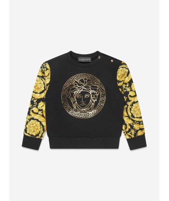 Versace Baby Barocco Logo Sweatshirt in Black de France