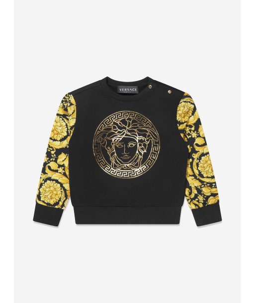 Versace Baby Barocco Logo Sweatshirt in Black de France