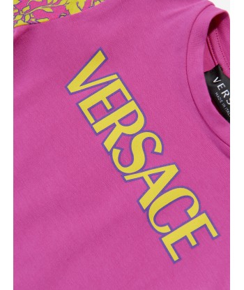 Versace Baby Girls Barocco Logo T-Shirt in Pink vous aussi creer 