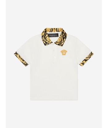 Versace Baby Boys Barocco Polo Shirt in White Par le système avancé 