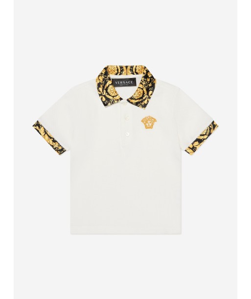 Versace Baby Boys Barocco Polo Shirt in White Par le système avancé 