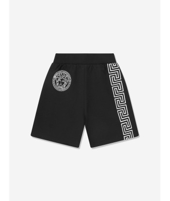 Versace Boys La Greca Logo Shorts in Black du meilleur 