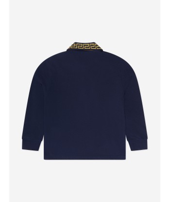 Versace Boys Long Sleeve Polo Shirt in Navy Le MVP de beaucoup