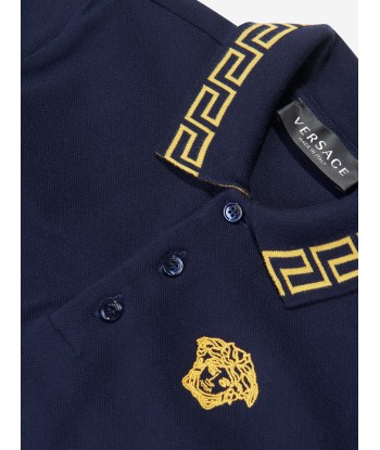 Versace Boys Long Sleeve Polo Shirt in Navy Le MVP de beaucoup